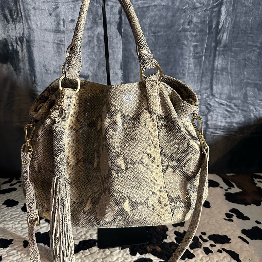 Snakeskin Patterned Handbag